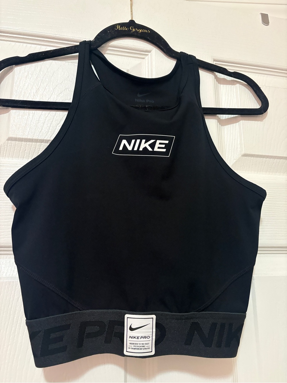 Nike Black Athletic Crop Tank Top with Logo